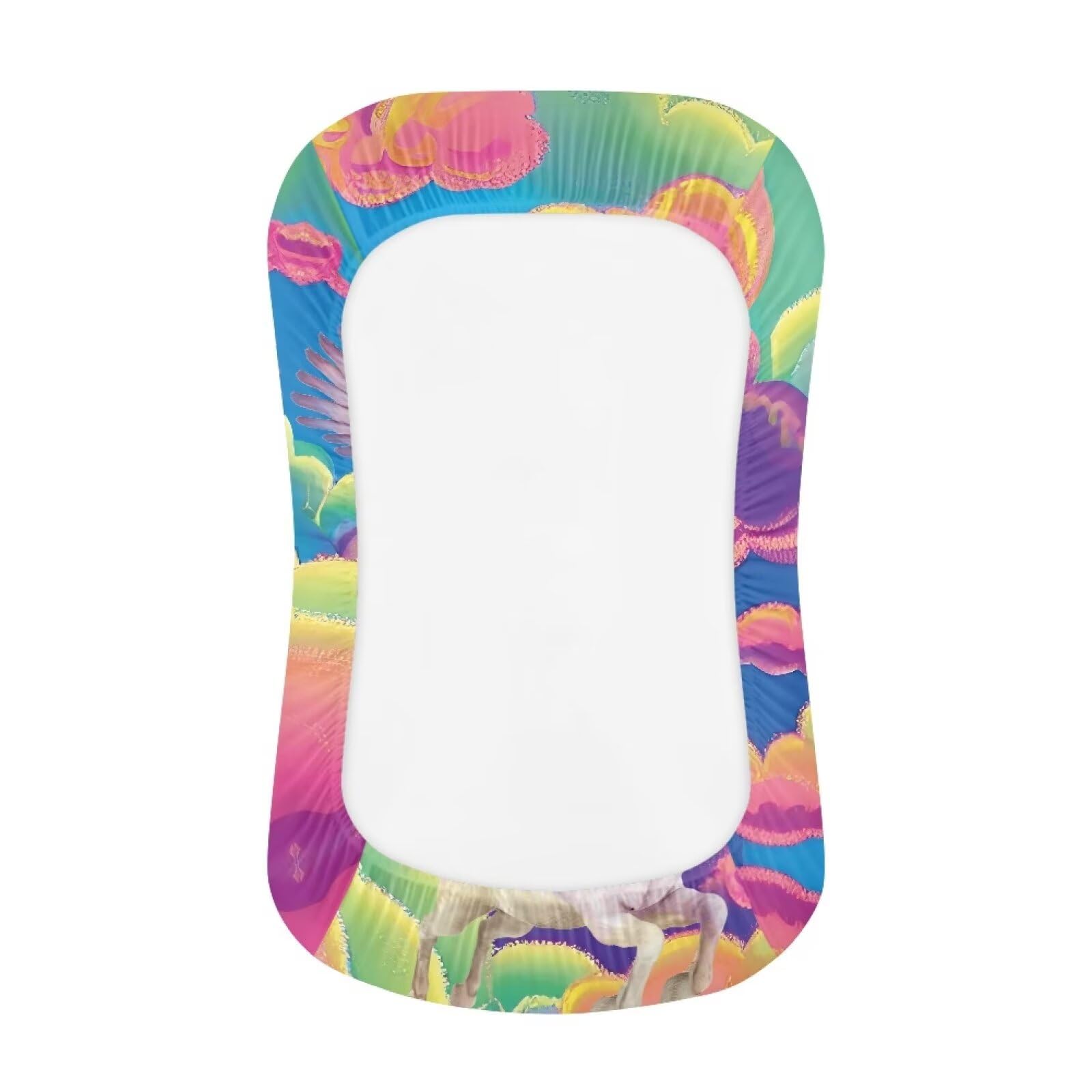 Kathyboom Rainbow Horse Baby Lounger Covers for Newborn Baby Boys and Girls Super Soft Baby Nest Pillow Cover Easy to Clean