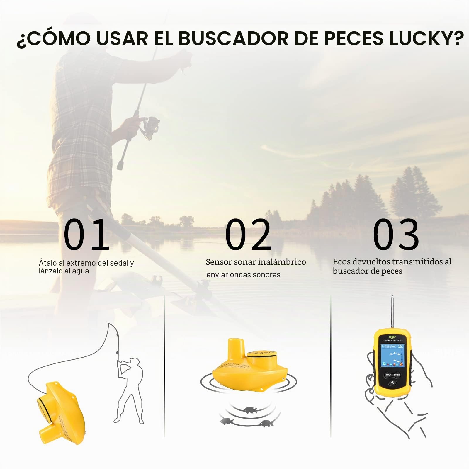 LUCKY Rastreador De Peces Color Inalámbrica Portátil Buscador