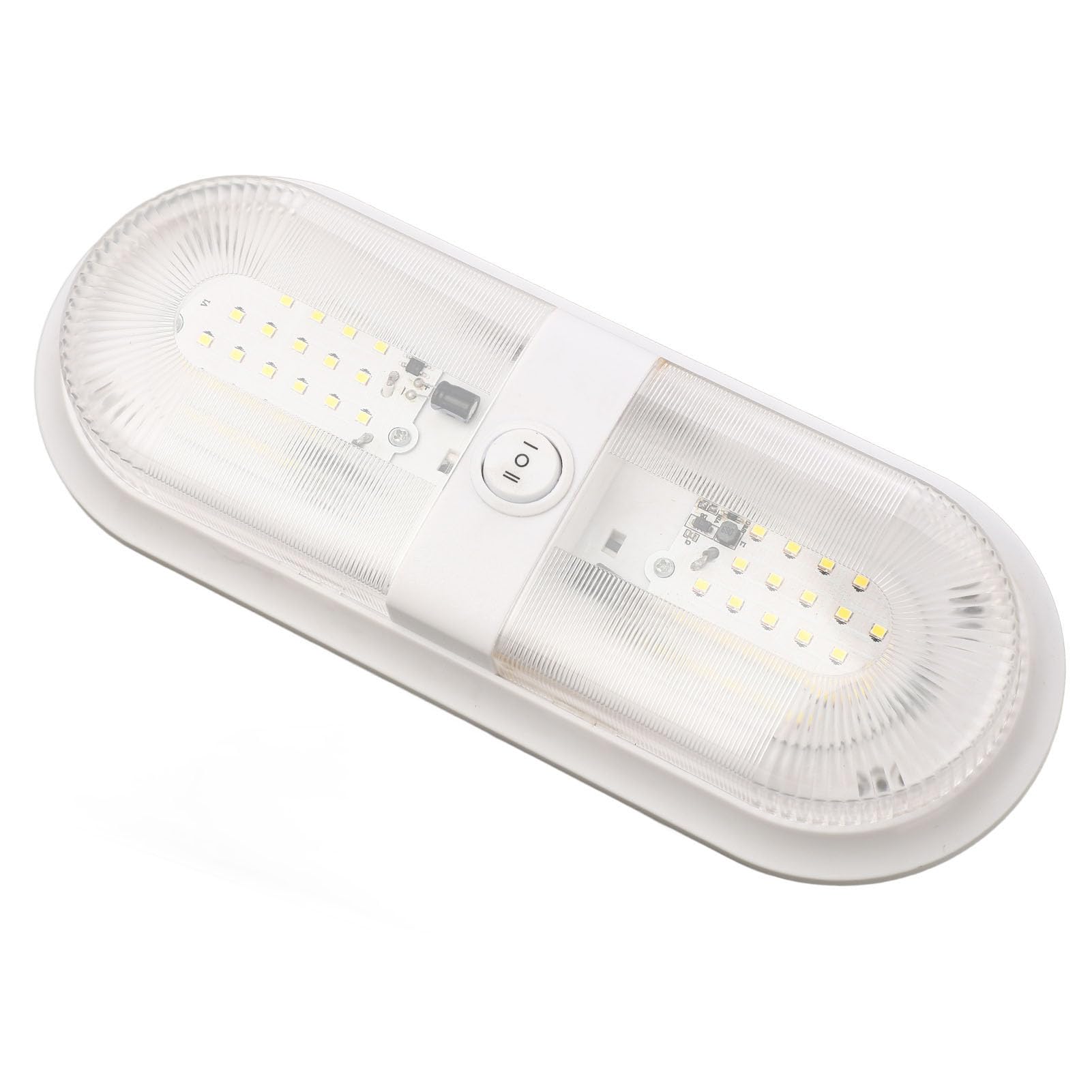 Luminaire de Plafond à Double Dôme LED pour Camping-Car, 10 à 24V SMD 2835 560LM, Lumières Intérieures avec Interrupteur pour Camping-Cars, Camping-Cars et Remorques