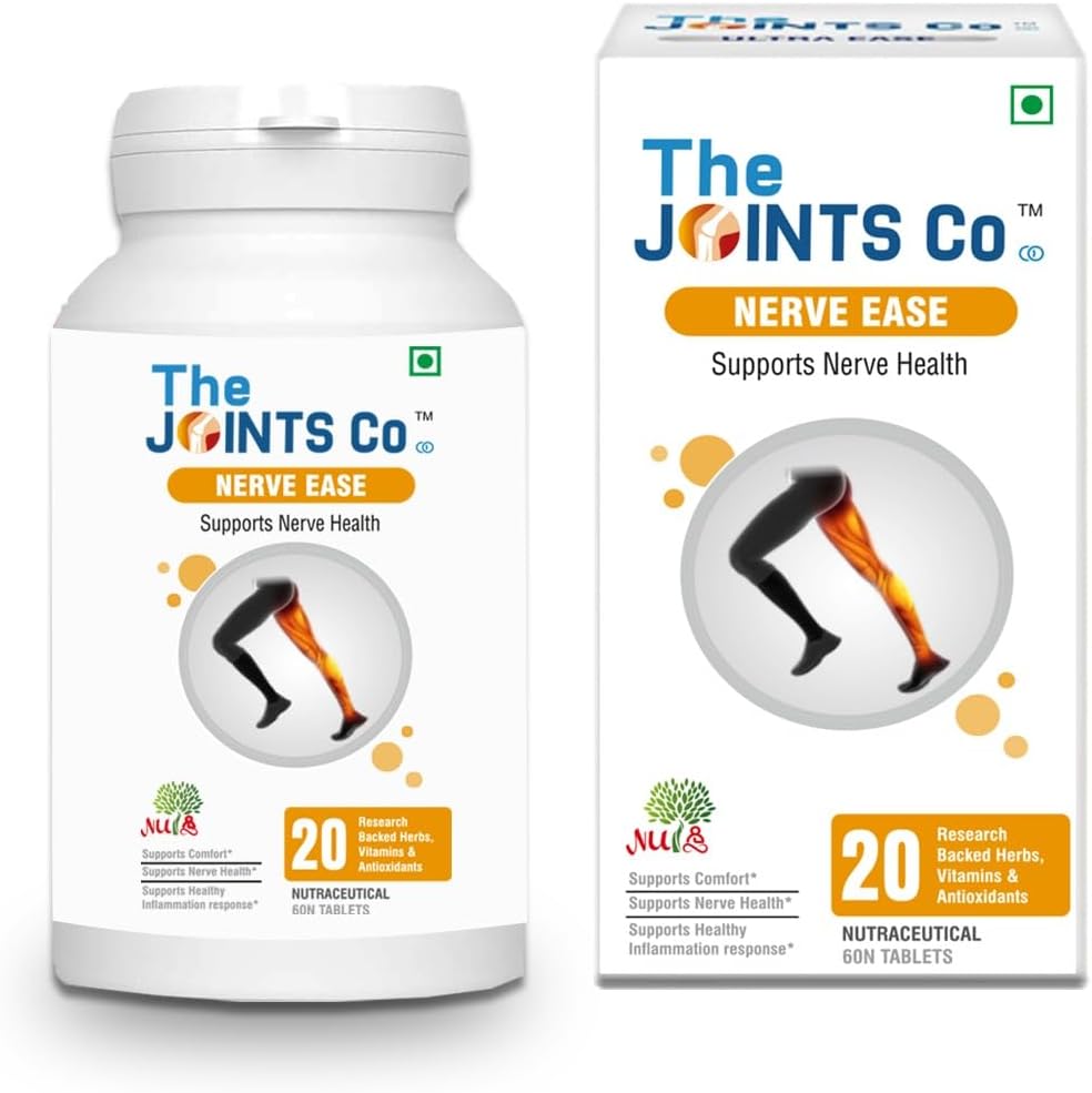 The Joints Co Nerve Ease-Most Comprehensive Nerve Supplement - Maintain and support healthy Nerves,Sciatica,Neuropathic pain- 1 mth course (pack of 1)
