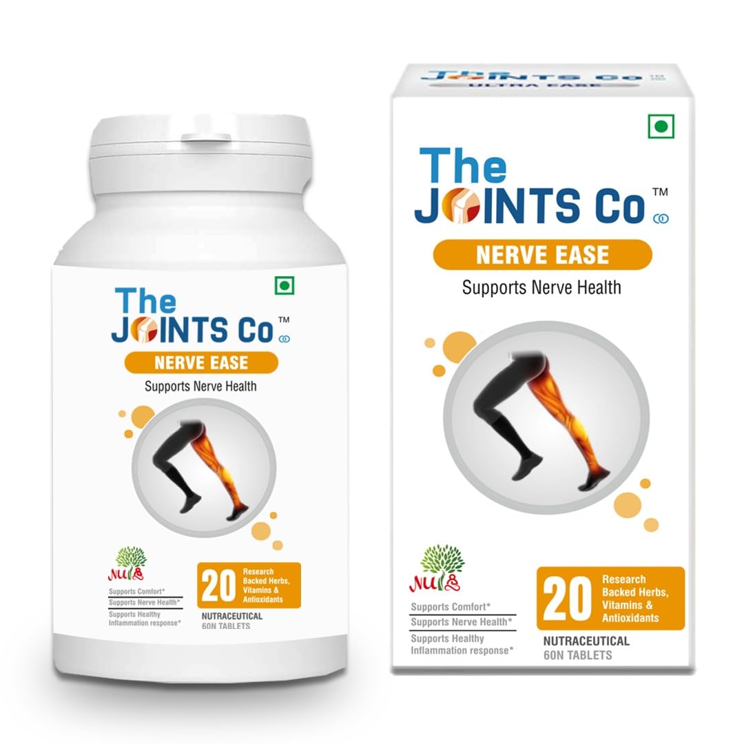 The Joints Co Nerve Ease-Most Comprehensive Nerve Supplement - Maintain and support healthy Nerves,Sciatica,Neuropathic pain- 1 mth course (pack of 1)