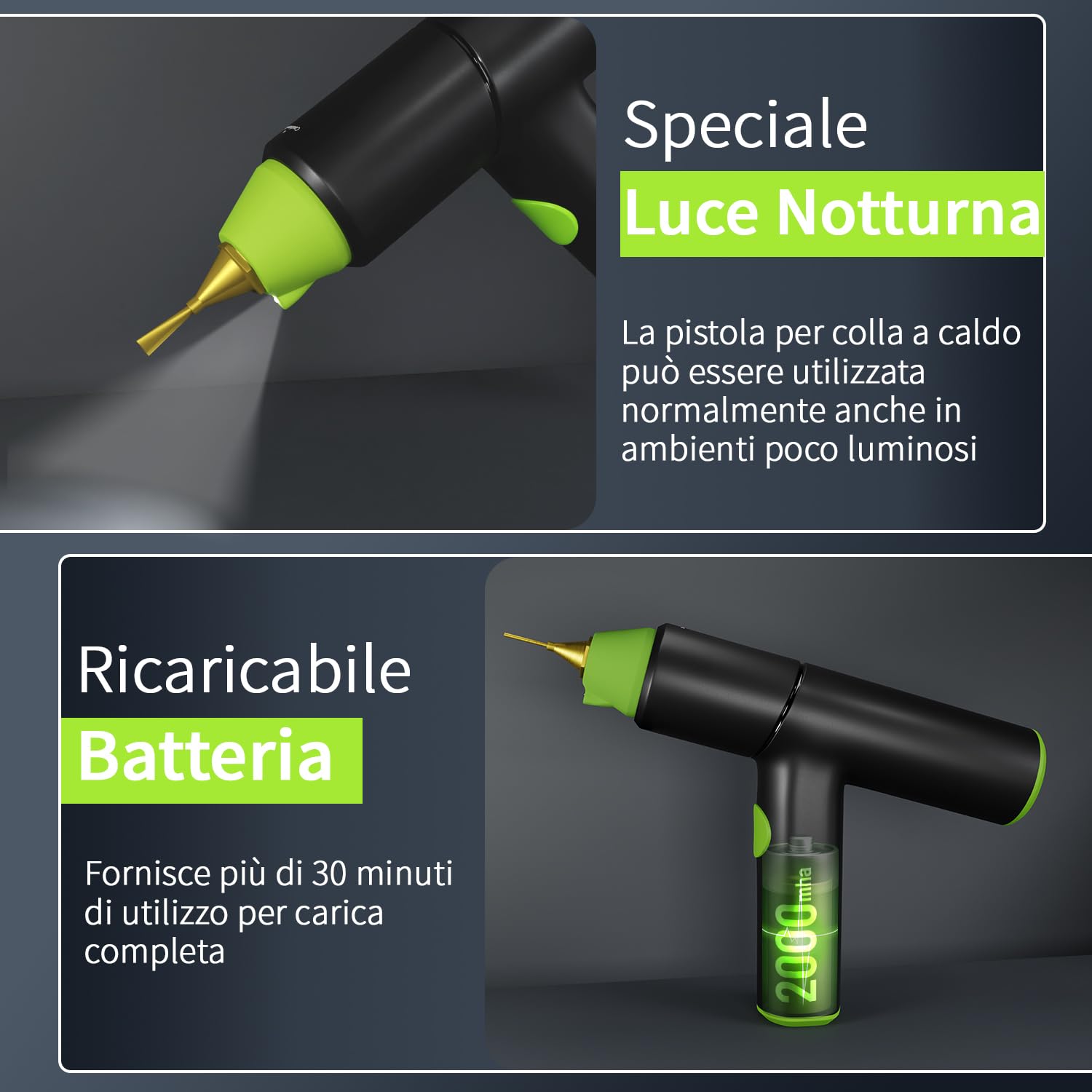 KINZO PISTOLA COLLA Hot Melt Bastoncini Adesivi Trigger - Foto 3