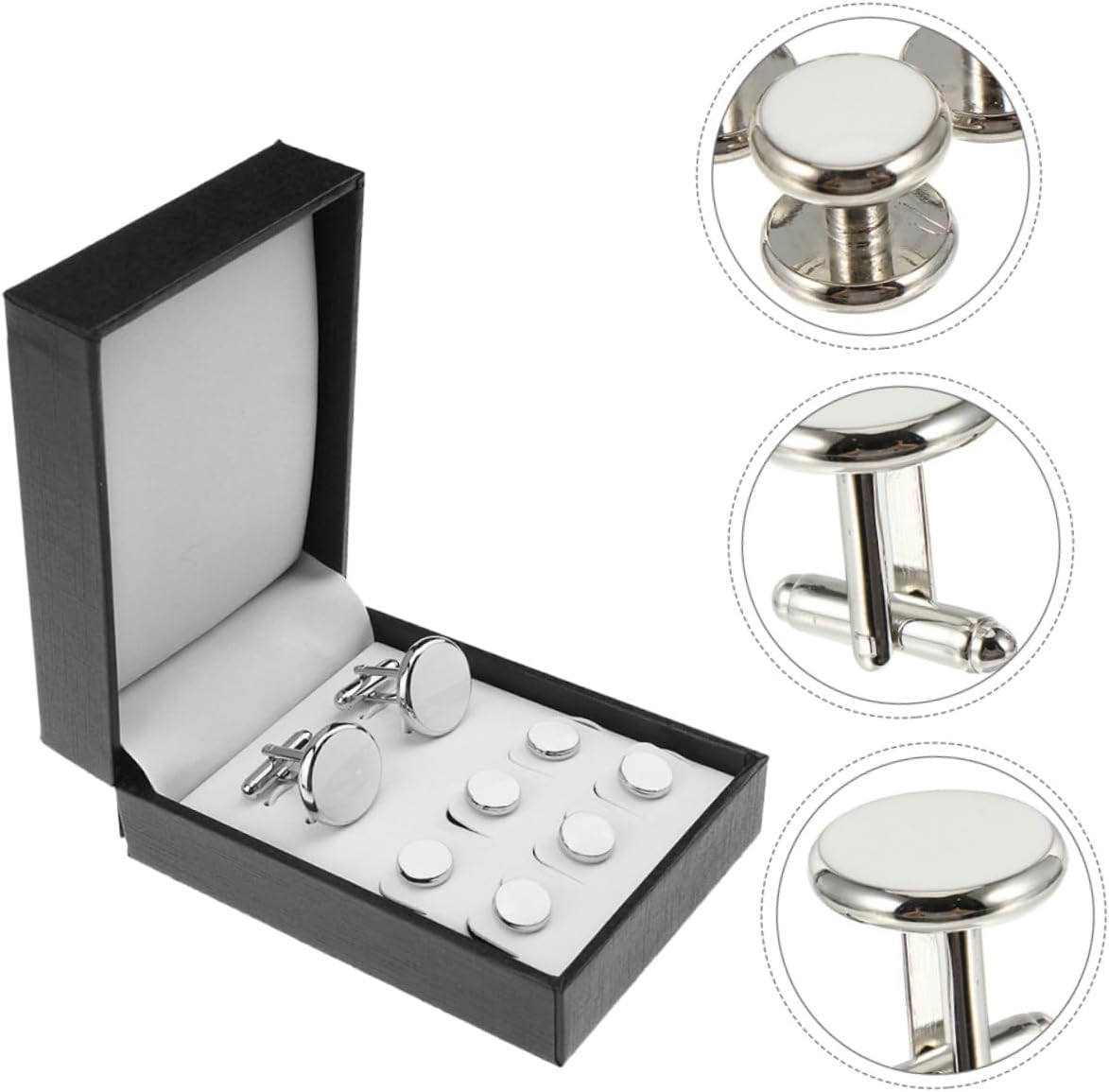 24個 メンズカフリンクス タキシードボタン 丸型エナメル仕上げ フ