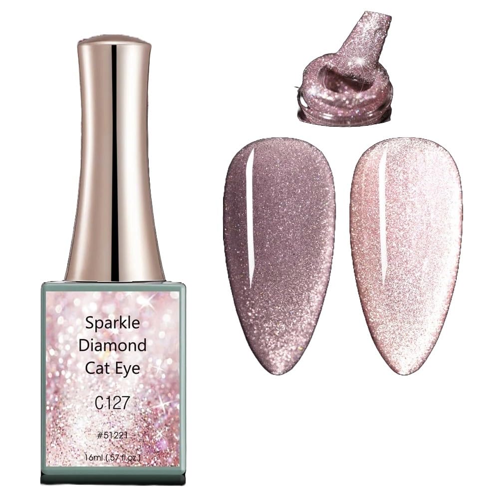 canni gel nail polish sparkle diamond cat eye gel series uv gel nail art starter manicure salon diy at home - c127