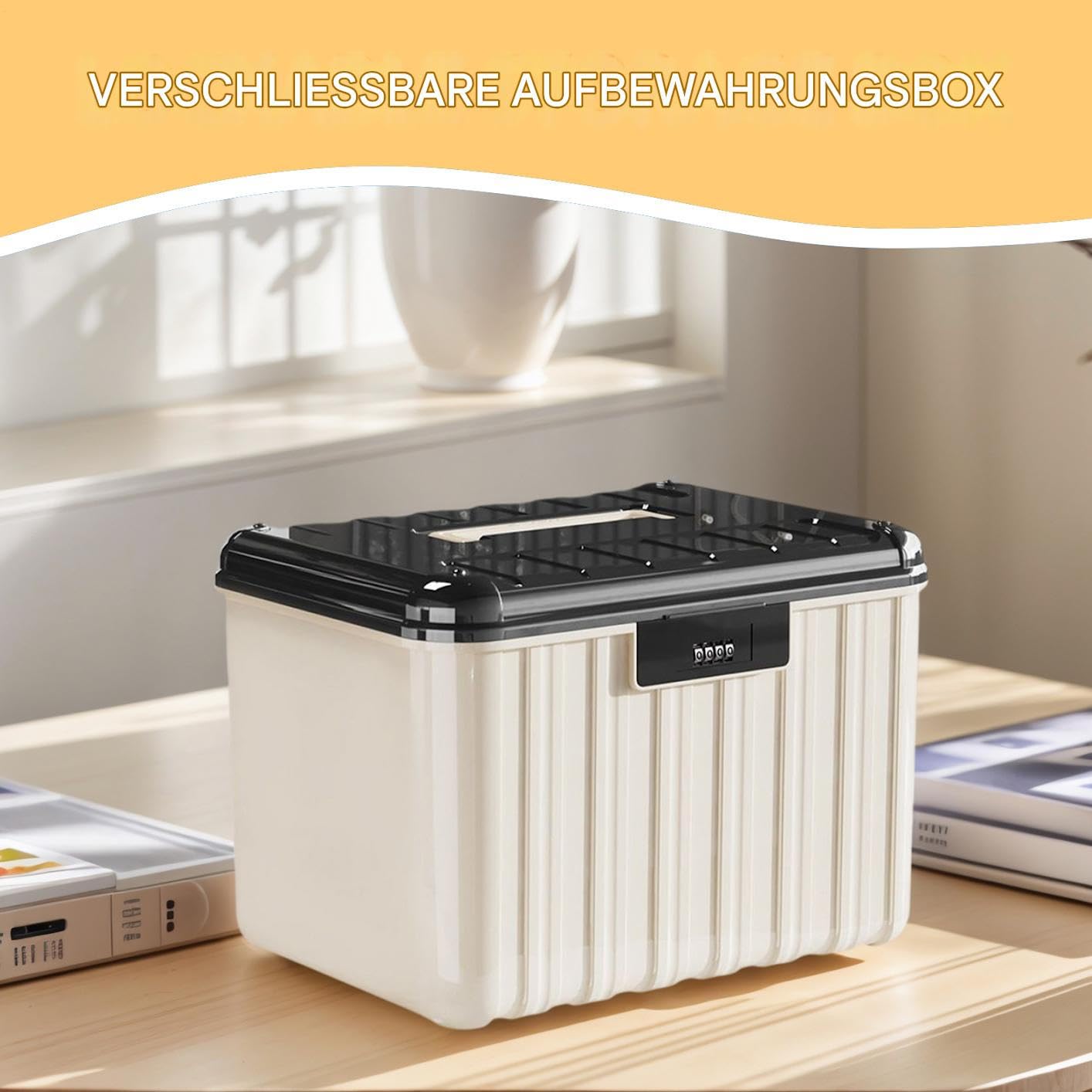 Abschließbare Box, 25 X 19.8 X 17.8 cm Medizinbox Mit 4-stelligem Zahlenschloss, Für Büroschließfach, Schule, Medizin, Snacks, Telefongefängnis, Haus