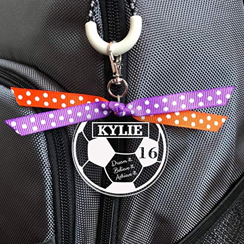 Soccer Bag Tag, Soccer Zipper Pull, Soccer Gifts, Personalized Soccer Gifts, Custom Soccer Bag Tag, Girls Soccer Team Gift2