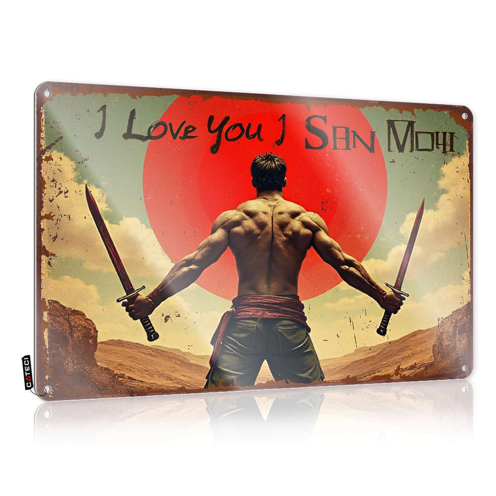 Highland Decor 12inch Tinplate Sign Mexican For Home Metal Tin : Vintage Rules Outdoor Patio Signs And | I Love You Sanmohi With Swords
