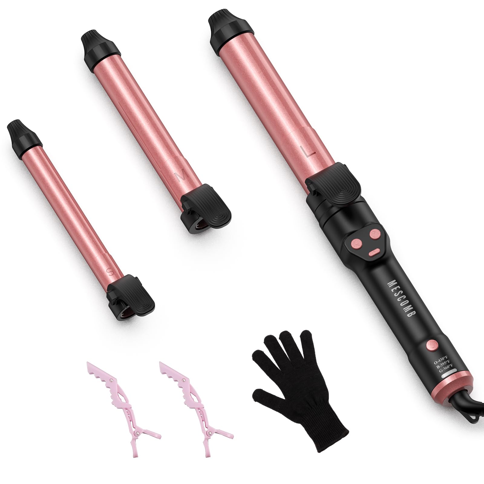 Automatic Curling Iron 1 Inch with 3-in-1 Interchangeable Barrels Anti-Tangle Beach Waves Hair Curler Beginner Friendly Dual Voltage