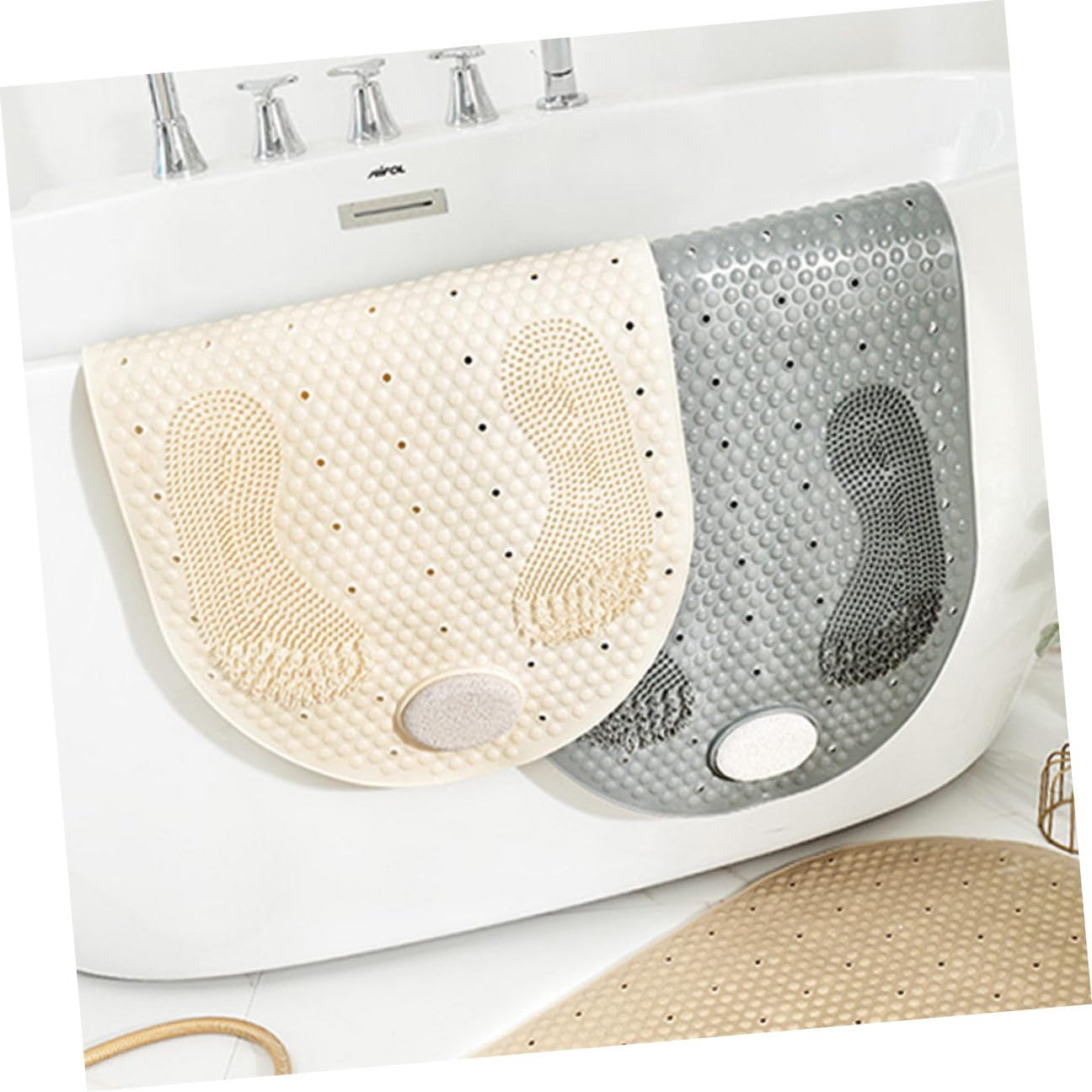Artibetter Tappetino Antiscivolo da Bagno in Pvc 40x80 Cm Massaggio Piedi e 105 Ventose, Tappetino Doccia Drenante e Igienico per Pulizia Piedi e Asciugatura Facile