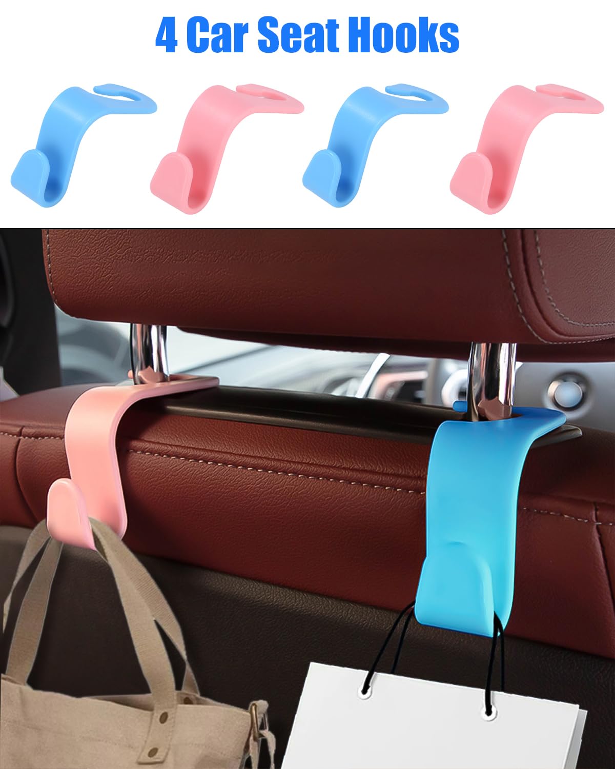 Metallo Porta Tablet da Auto, Supporto Tablet Auto Poggiatesta con 4 ganci di seduta, Universale Porta Tablet Auto Posteriore con Asta Telescopica per 4,7-12,9" iPad Pro Mini, Switch, Cellulare