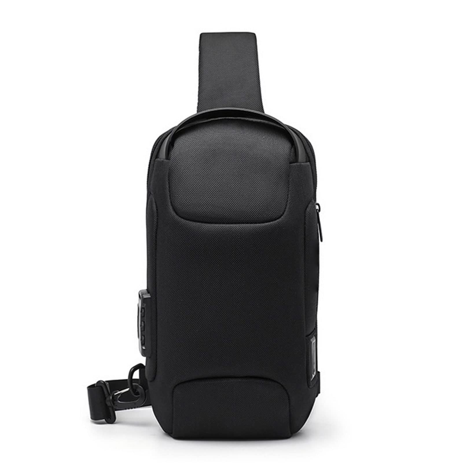 Herren-Umhängetasche mit Diebstahlschutz, wasserdicht, Oxford-Stoff, Sport-Umhängetasche, Brusttasche für Herren (schwarz)