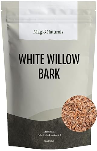 MagJo Naturals, hierba de corteza de sauce blanco (16 onzas), cosecha silvestre, té de corteza de sauce, empaquetado en EE. UU., Hierba seca de las