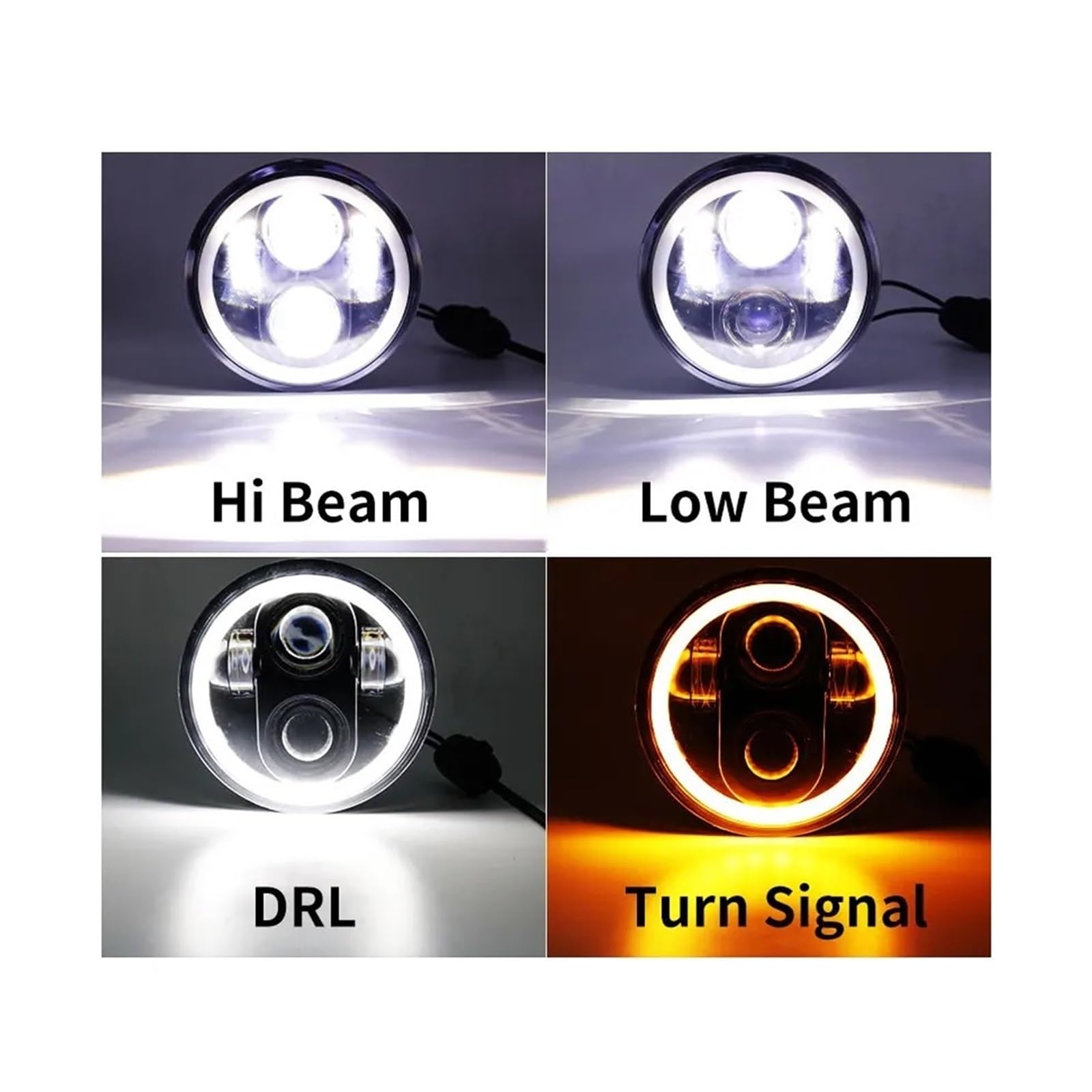 Per Dyna Per Sportster XL1200 XL883 FXD Choppers Kit Faro E Alloggiamento Da 5,75 Pollici Anteriore A LED 5-3/4 Fanale Anteriore Moto