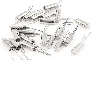 Aexit 20 Pcs Passive Components 3x8mm 17.7344MHZ Cylinder Shape Crystal Oscillators Crystals Silver Tone