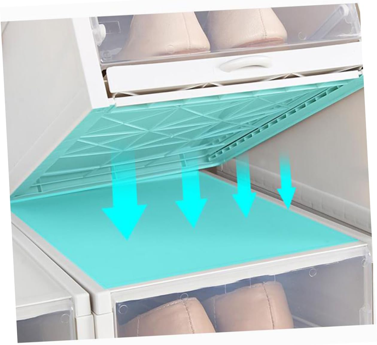 3pcs Transparent Plastic Shoe Storage Box Stackable Organizer for Women Drawer Type Design Protection for Spaces and Closets Grey