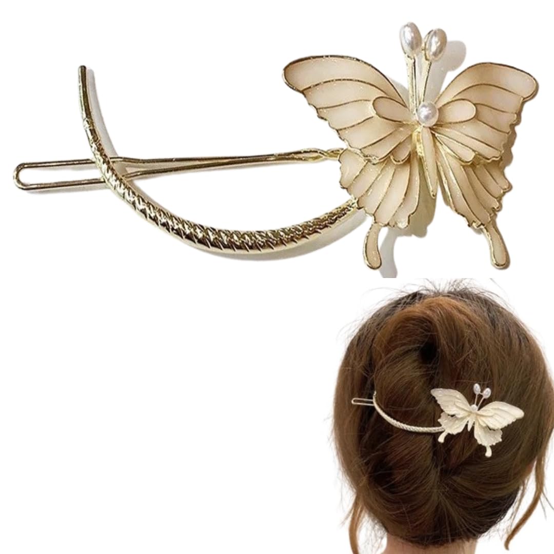 Butterfly Hair Clip Korean Metal Headwear Ponytail Clip Barrettes Hairgrips Hair Accessories,Rhinestones Butterfly Women Hair Accessories