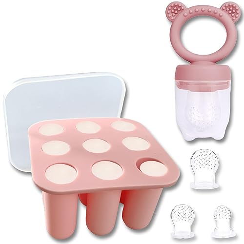 Miniatura 7 de JEXFUN Alimentador de alimentos de silicona para bebés, moldes para chupete y leche materna, recipientes para almacenamiento de alimentos para
