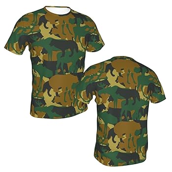 Amazon | [NBKING] Tシャツ メンズ 半袖 アニマル柄 迷彩柄