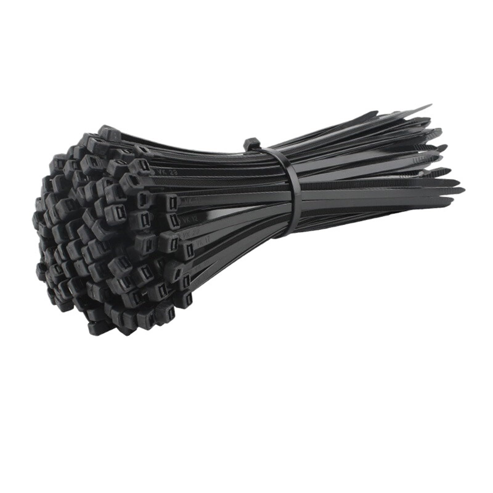 L6nqiag 4X250mm 100Pcs Nylon Cable Ties 100Pcs Black Self-Locking Plastic Nylon Tie Industrial Cable Fastening Ring Organize Fixed Binding(4X250mm 100Pcs)