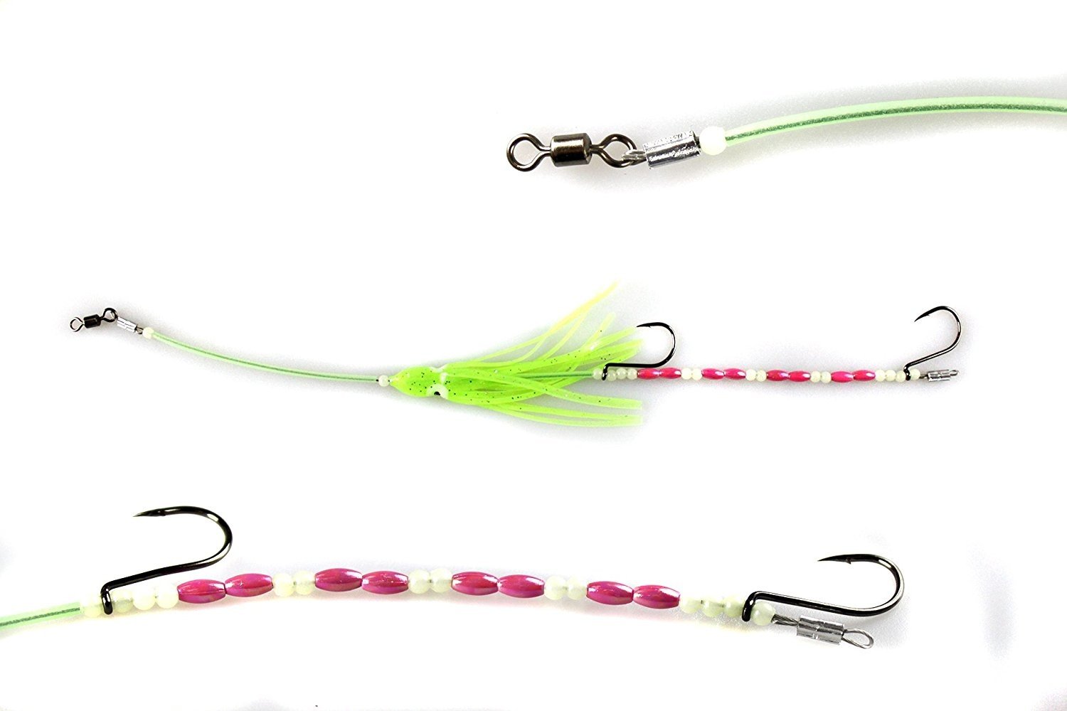 Jigging world Double Hook Beaded Wire Leader 11" (Beads)