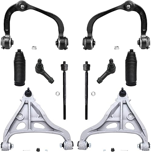 Miniatura 447 de Detroit Axle - Kit de suspensión frontal de 10 piezas para Chevy Trailblazer EXT GMC Envoy XL XUV Buick Rainier Isuzu Ascender Olds Bravada, brazos