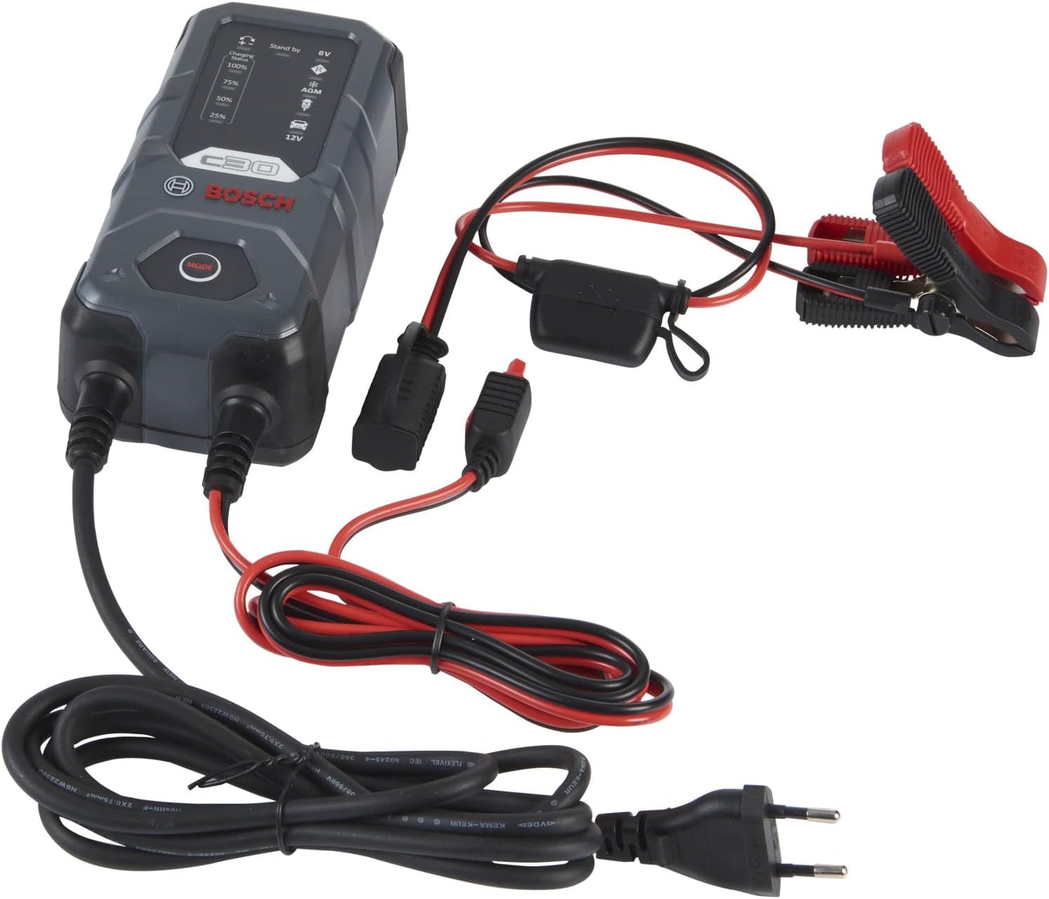 Bosch C30 charger with illuminated display