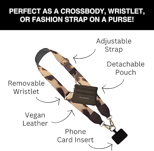 Miniatura 3 de Correa original para teléfono Clip and Go Original (Blk & Wht Paw Tracks - Bolsa negra) - Cadena cruzada para teléfono con bolsa de cartera con