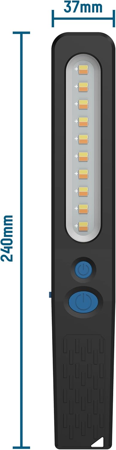 ANSMANN WL390R Rechargeable Workshop Light (1 pc) – LED Lamp with 385 Lumens for up to 36 m Range – Magnetic Inspection Light for Garage or Workshop