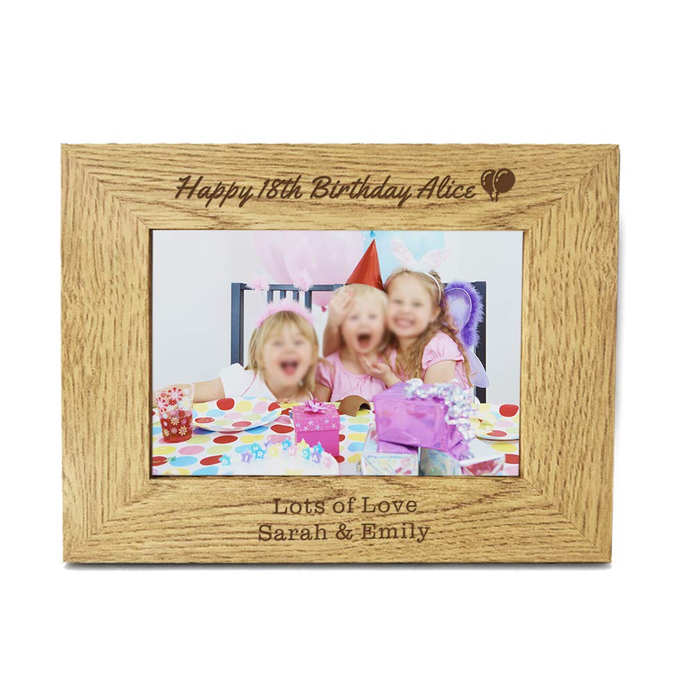 Personalised Engraved 7" X 5" Wood Photo Frame - Personalised Gifts – Family Photo Frame, Wedding Photo Frames, New Baby Gift, Fathers Day Gift, Leaving Thank You Teacher Gifts
