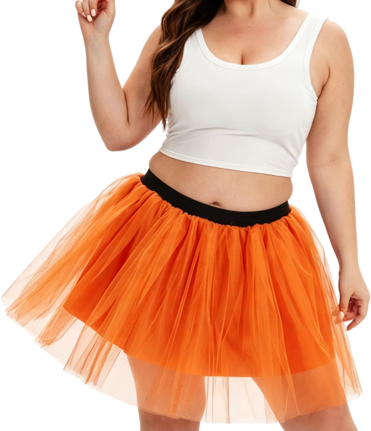 Adults Plus Size 4 Layered Tulle Skirt Halloween Tutu Skirts for Women 80S Tutu Adult Tutus Fluffy Skirt Running