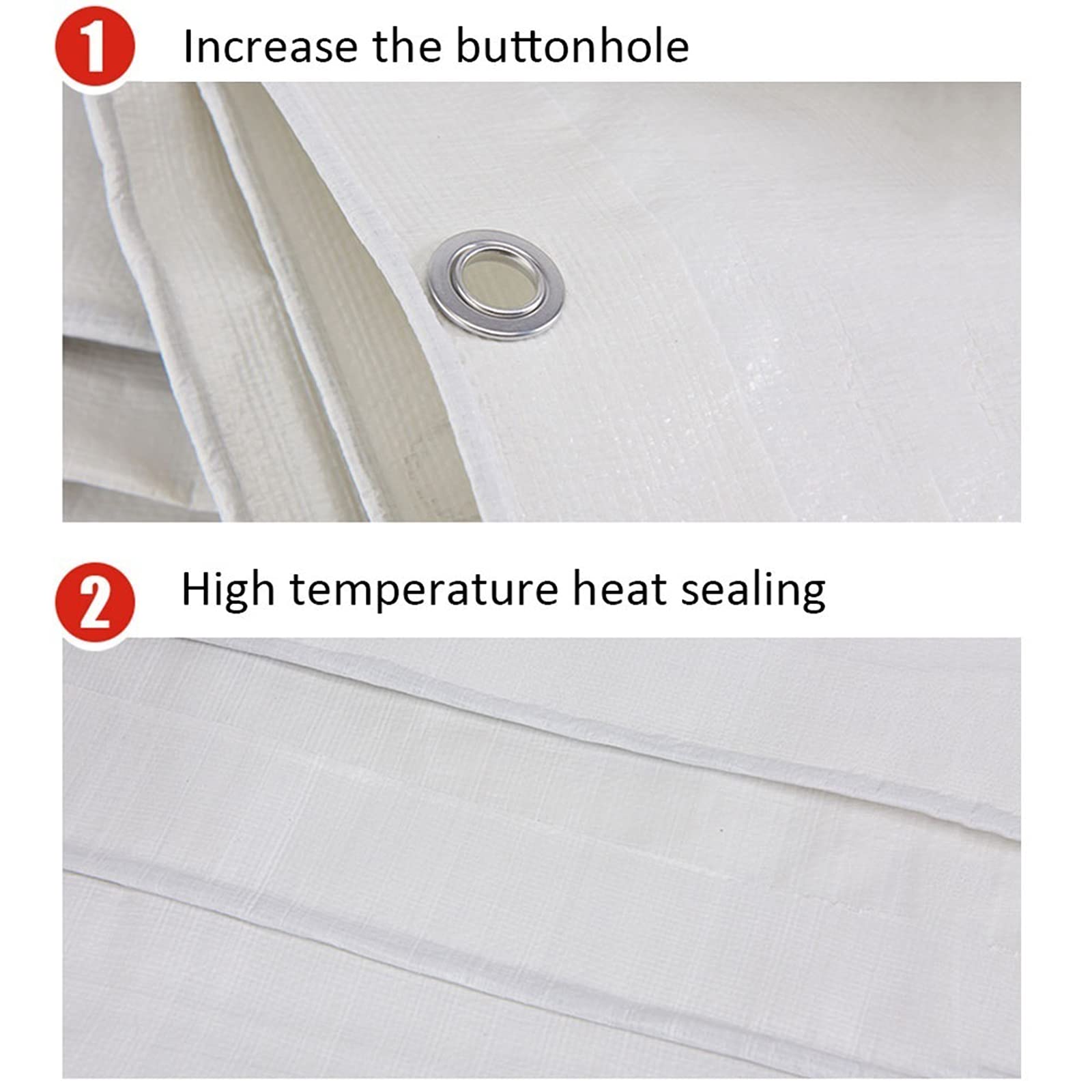 Wytrzymała wodoodporna plandeka z oczkami i wzmocnionymi krawędziami – idealna na kemping, na zewnątrz i osłona ochronna