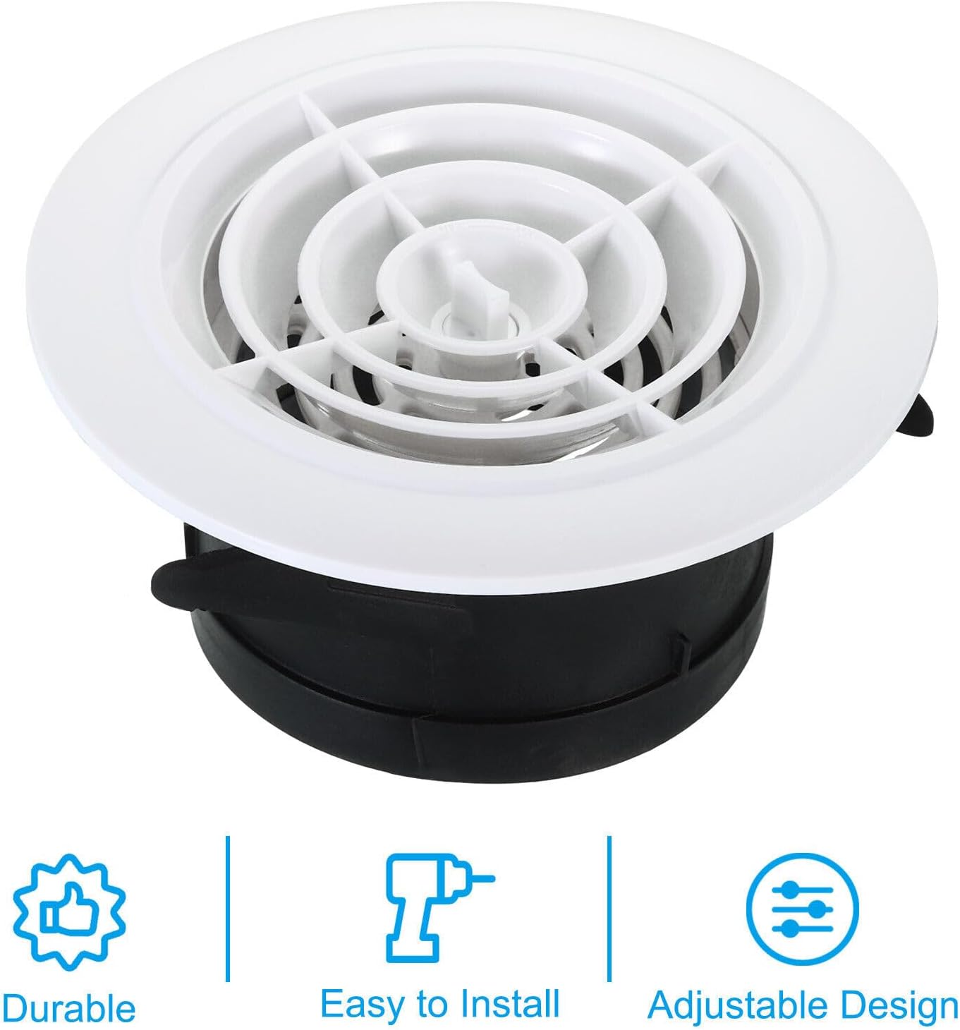 Home and Garden Parts 4 Inch Round Air Vent 2pcs Adjustable Grill Soffit Vent with Screen Rotate Type #CN/251024/06434