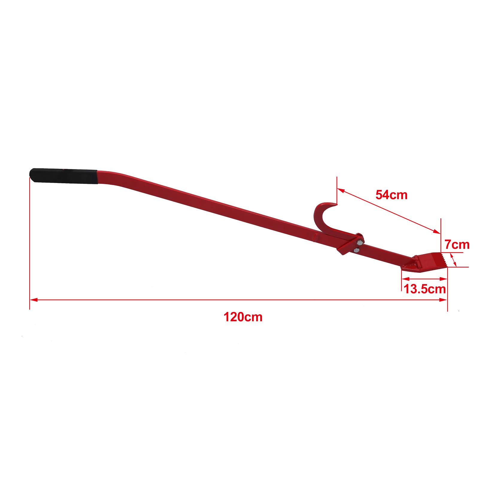 Wiltec Levier tourne-billes bois – 120 cm de long – pour grumes 540 mm – Aide-abattage universelle et Maintien tronçonneuse – Crochet de retournement