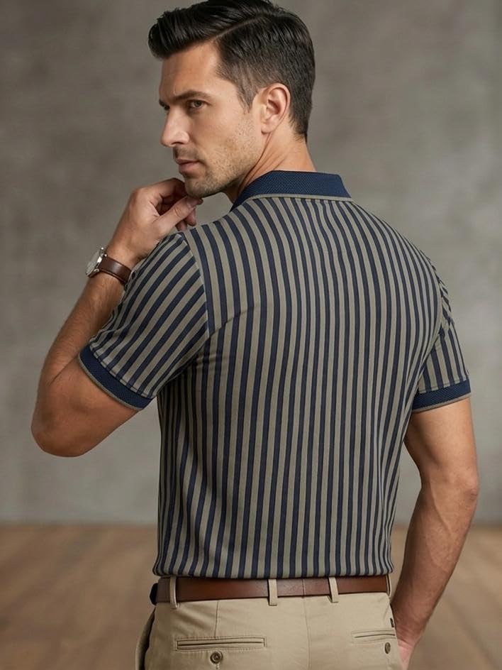 Image of Men Polo Cotton Rich Regular Fit Half Sleeves T-Shirt