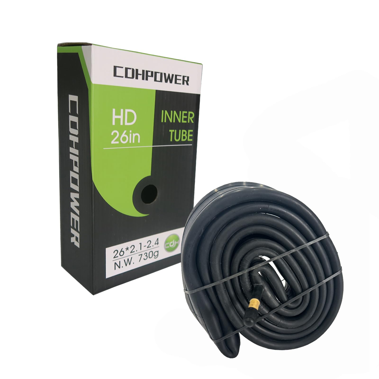 Tubo interior de bicicleta resistente de 26 pulgadas x 2.1-2.4 de grosor, peso neto de 730 g para bicicleta de montaña