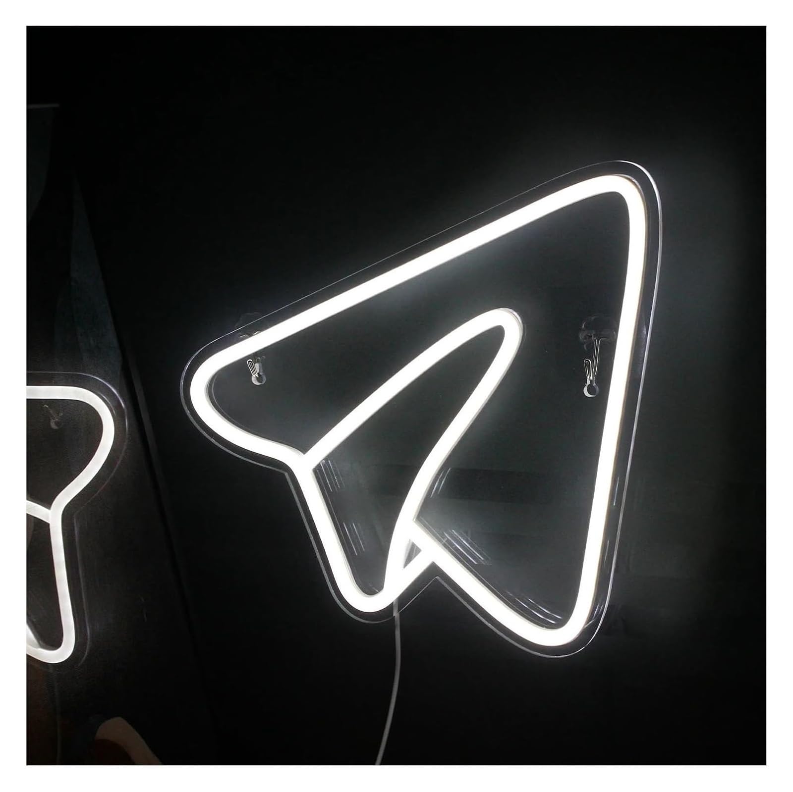 Decorazione luminosa al neon, aereo di carta per insegna per camera da letto negozio casa 33 cm × 35
