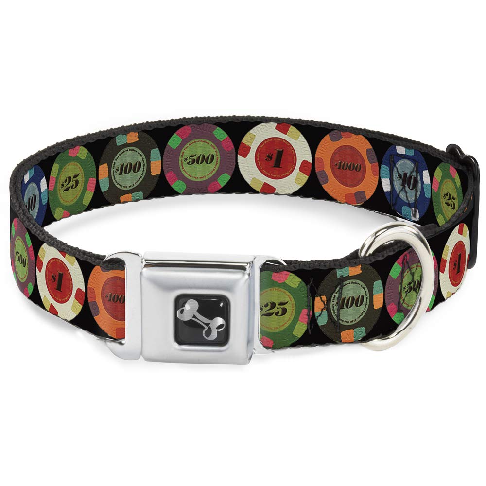 Buckle-Down Obroża dla psa z klamrą pasa bezpieczeństwa - wiersze - szerokość 3,8 cm - pasuje na szyję 40-58 cm - rozmiar M