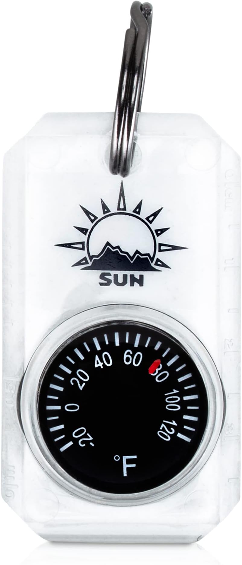MiniThermometer - Zipper Pull Mini Dial Thermometer with Split Ring | Easy-to-Read Outdoor Keychain Temperature Gauge for Jacket, Parka, or Backpack