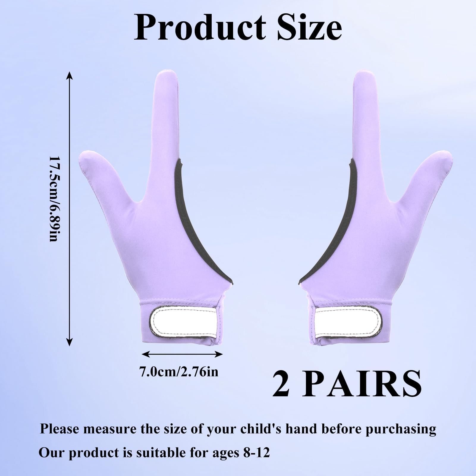 4 Pcs Thumb Sucking Guard Gloves,Kids Chewy Compression Glove,Kids Stop Thumb Sucking and Finger Biting for Ages 5-13 (Light Purple+Mint Green # 2) - Image 2