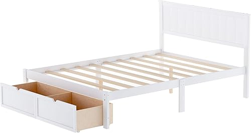 Miniatura 48 de SOFTSEA Marco de cama de plataforma doble con nido y cabecero Gris con nido,Pureespresso,Puregray,Nogal sin estribo,Blanco con estribo,Blanco