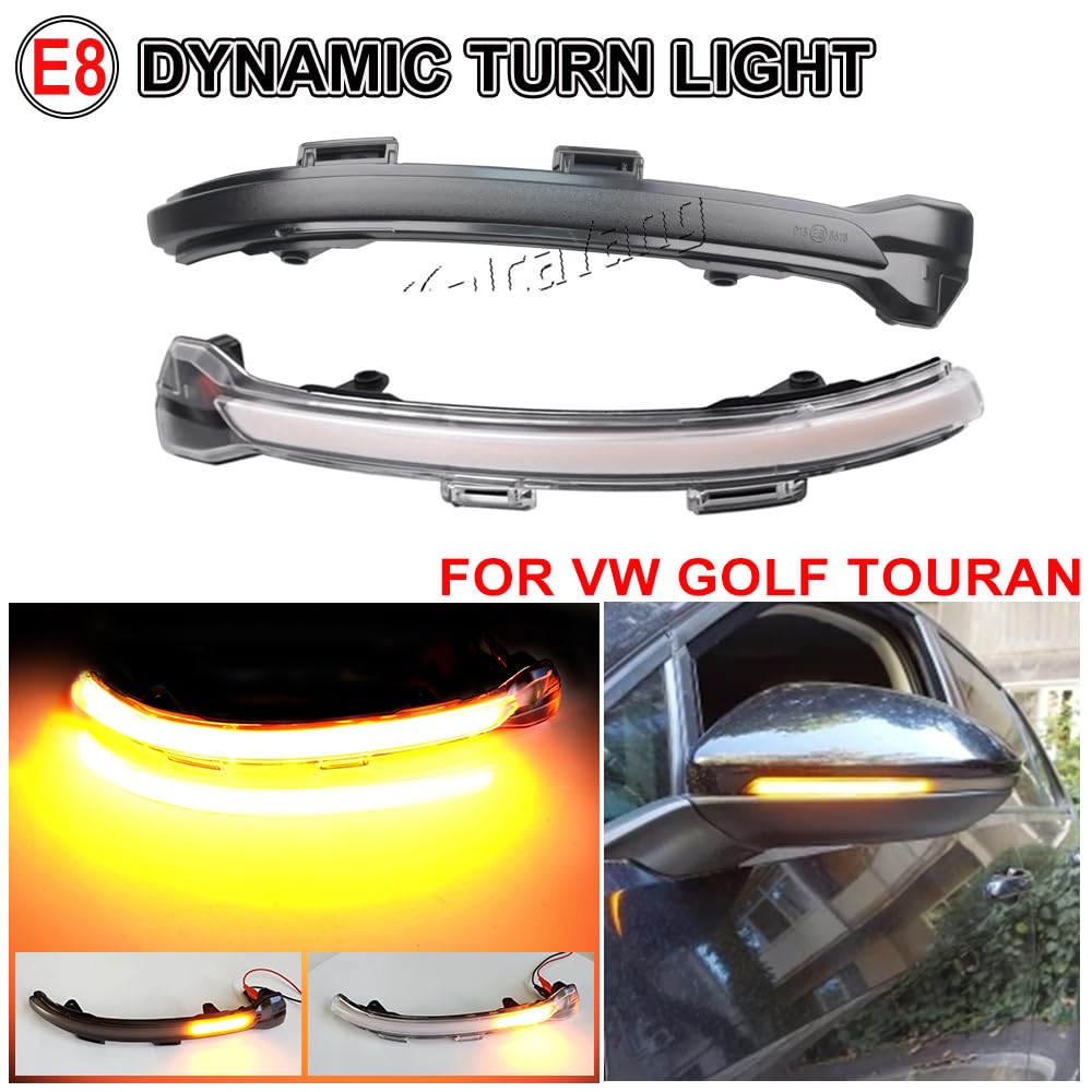 Clignotants à Led SéQuentiels Dans Les RéTroviseurs Pour Golf MK7 7 7.5 GTI R GTD Rline Touran (2013-2020) Codage OE: 5GD949101, 5GD949102