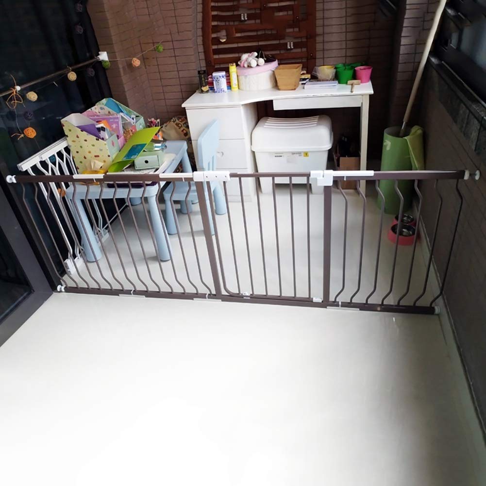 Porte de sécurité enfant et animaux en métal pour escalier et balustres de 93 à 99 cm