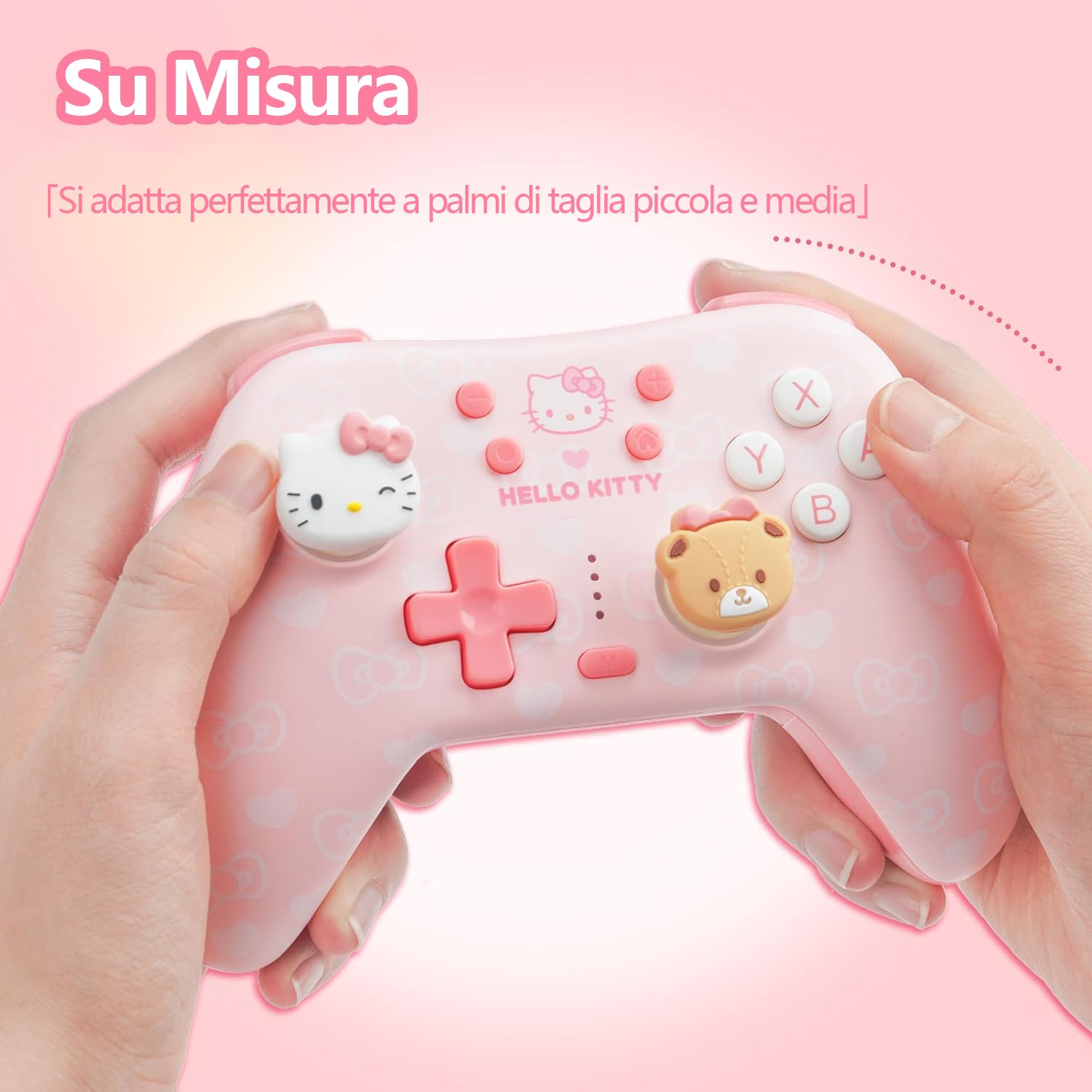Kuitmor Controller PC Wireless– Joystick a Effetto Hall– 2.4G & Bluetooth & Cablato– Pulsanti Programmabili– 1000Hz– 1000 mAh– Turbo/Vibrazione/RGB Regolabili– per PC/Switch/iOS/Android/Linux– Rosa