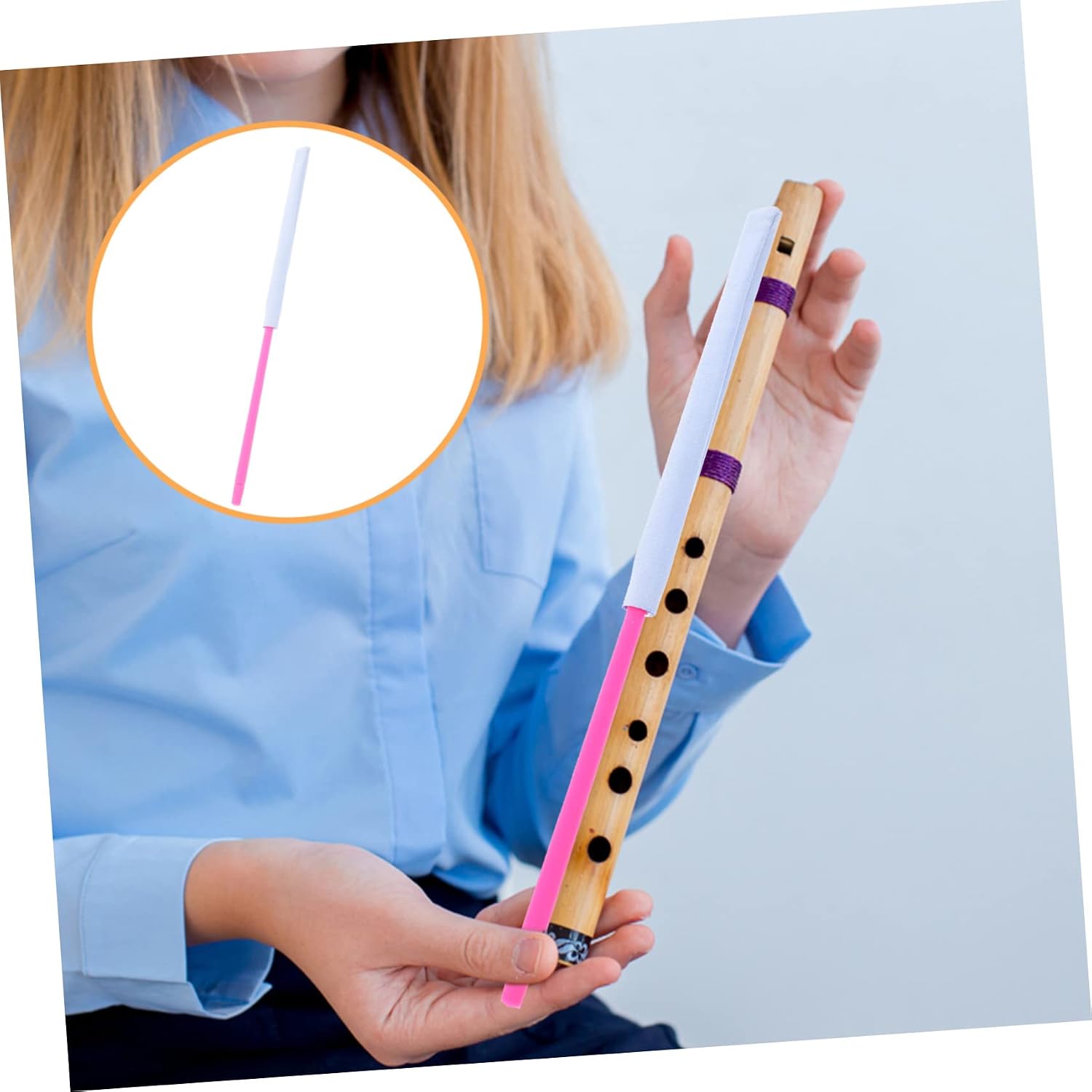 Vaguelly 3pcs Clarinet Cleaning Stick Flute Cleaning Rod Reusable Wear-resistant Music Instrument Accessory Easy to Carry