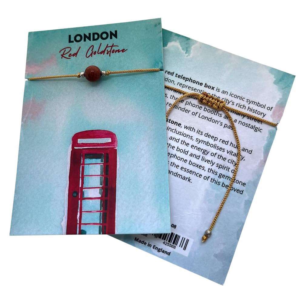 VIE Destination Wristlet, London, Red Goldstone