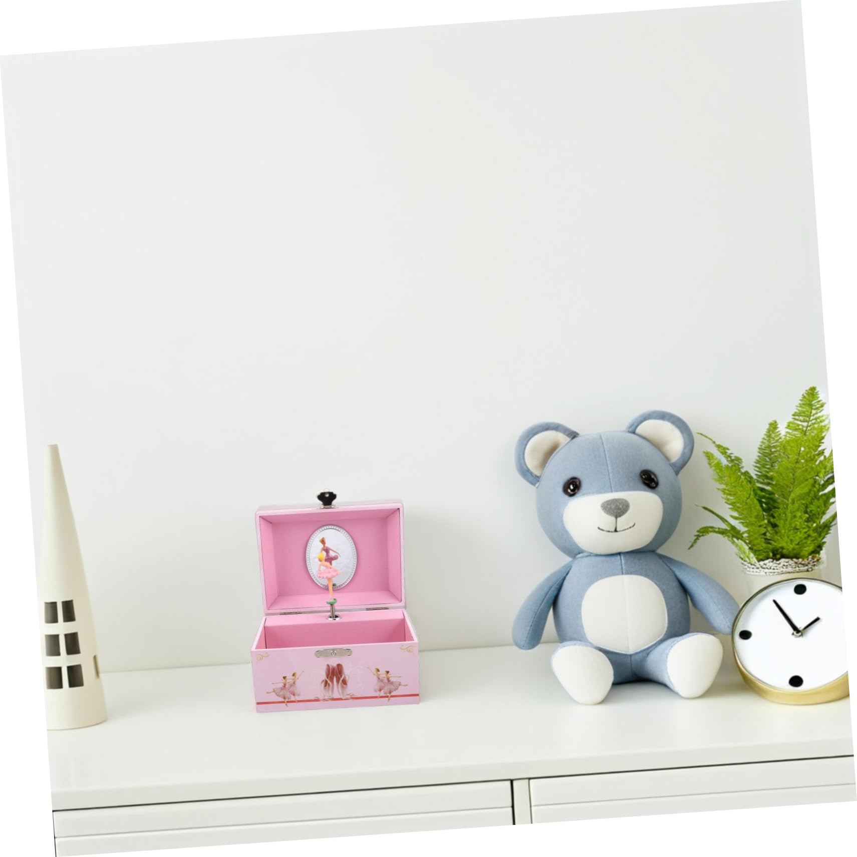 Mikikit Caja De Música Ballet Rosa 13 Cm Joyero Musical para Niñas Almacenamiento De Joyas con Bailarina Giratoria Obsequio De Cumpleaños Infantil