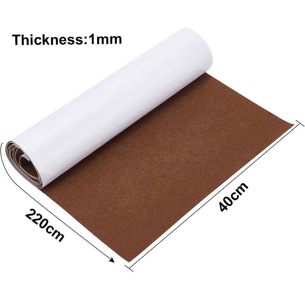 Vilten Zelfklevende viltmat, 40 x 220 cm, viltstof, zelfklevend, voor box, onderzetter, lademat, auto, fotolijst, stoelpoten, tafelpoten (zwart, 2 mm dik