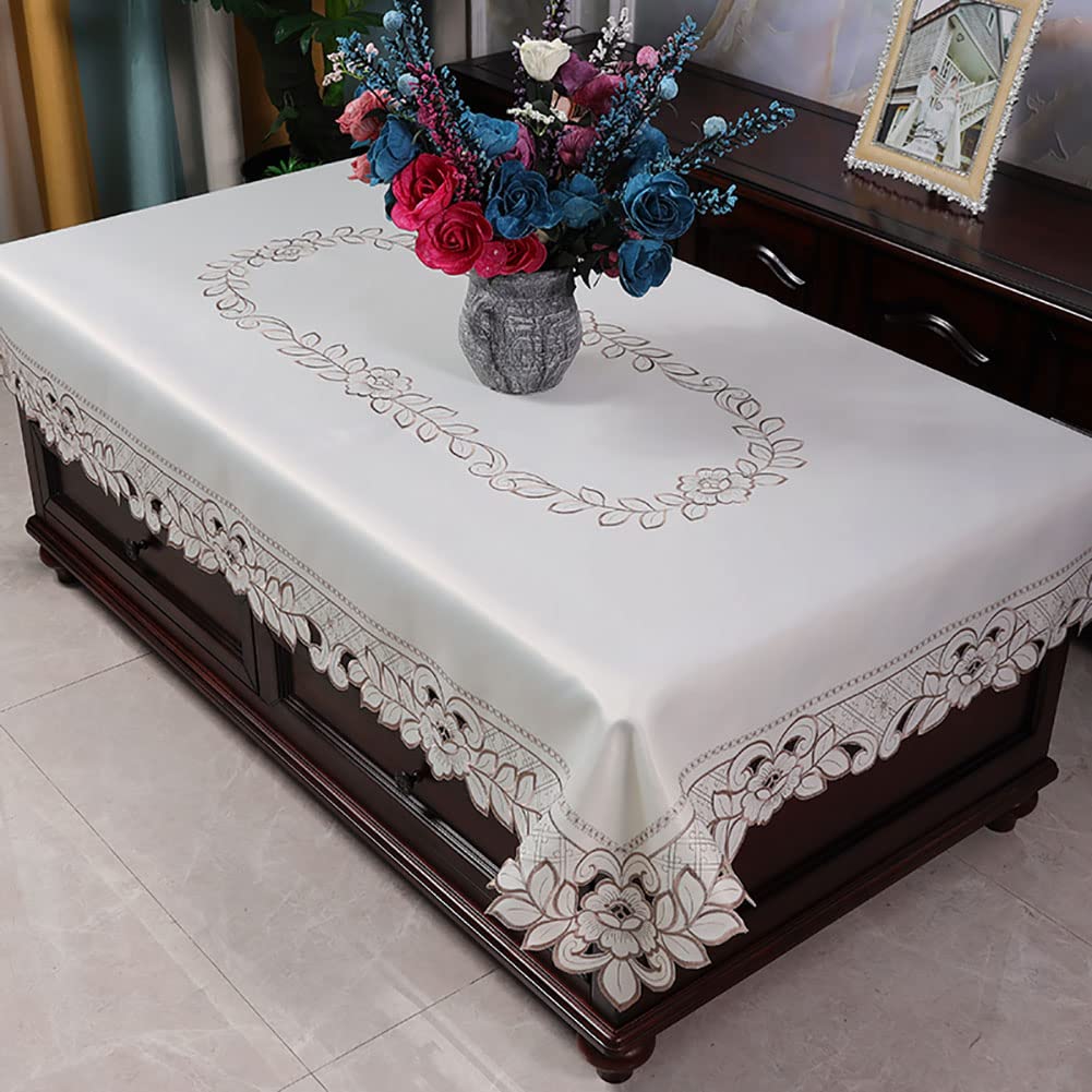 Nappe brodée florale de luxe 107x178cm style européen