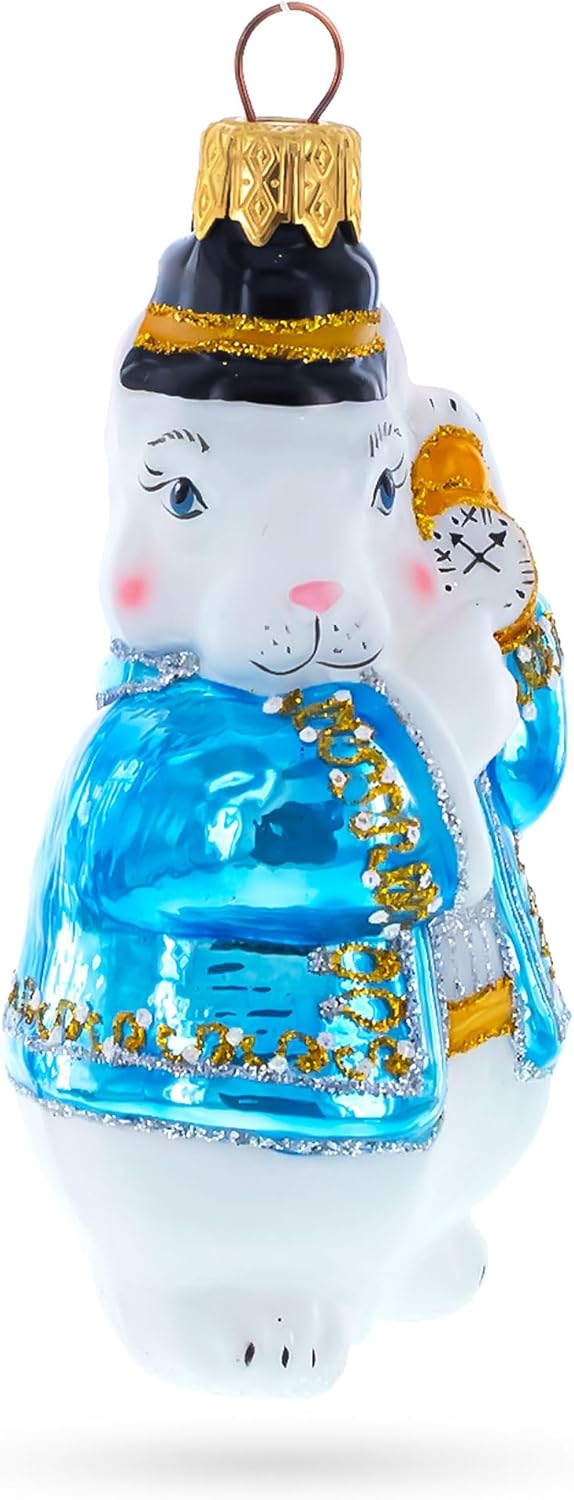 The White Rabbit Holding Watch Glass Christmas Ornament - Image 2