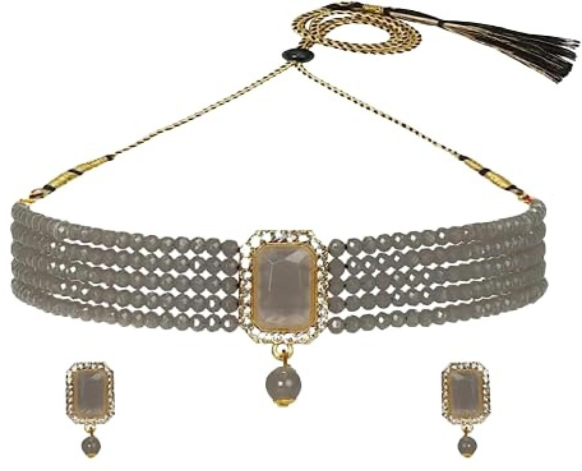 See full amazon price history chart for Beaded Necklace Faux Pearl Choker Necklace Earrings Crystal Jewelry Set Multi Layered Necklace Drop Earrings Wedding Indian Jewelry Set for Women(Grey-Necklace Set) Beaded Necklace Faux Pearl Choker Necklace Earrings Crystal Jewelry Set Multi Layered Necklace Drop Earrings Wedding Indian Jewelry Set for Women(Grey-Necklace Set) (B0DFCVDPJD) Amazon Price History, Amazon Price Tracker